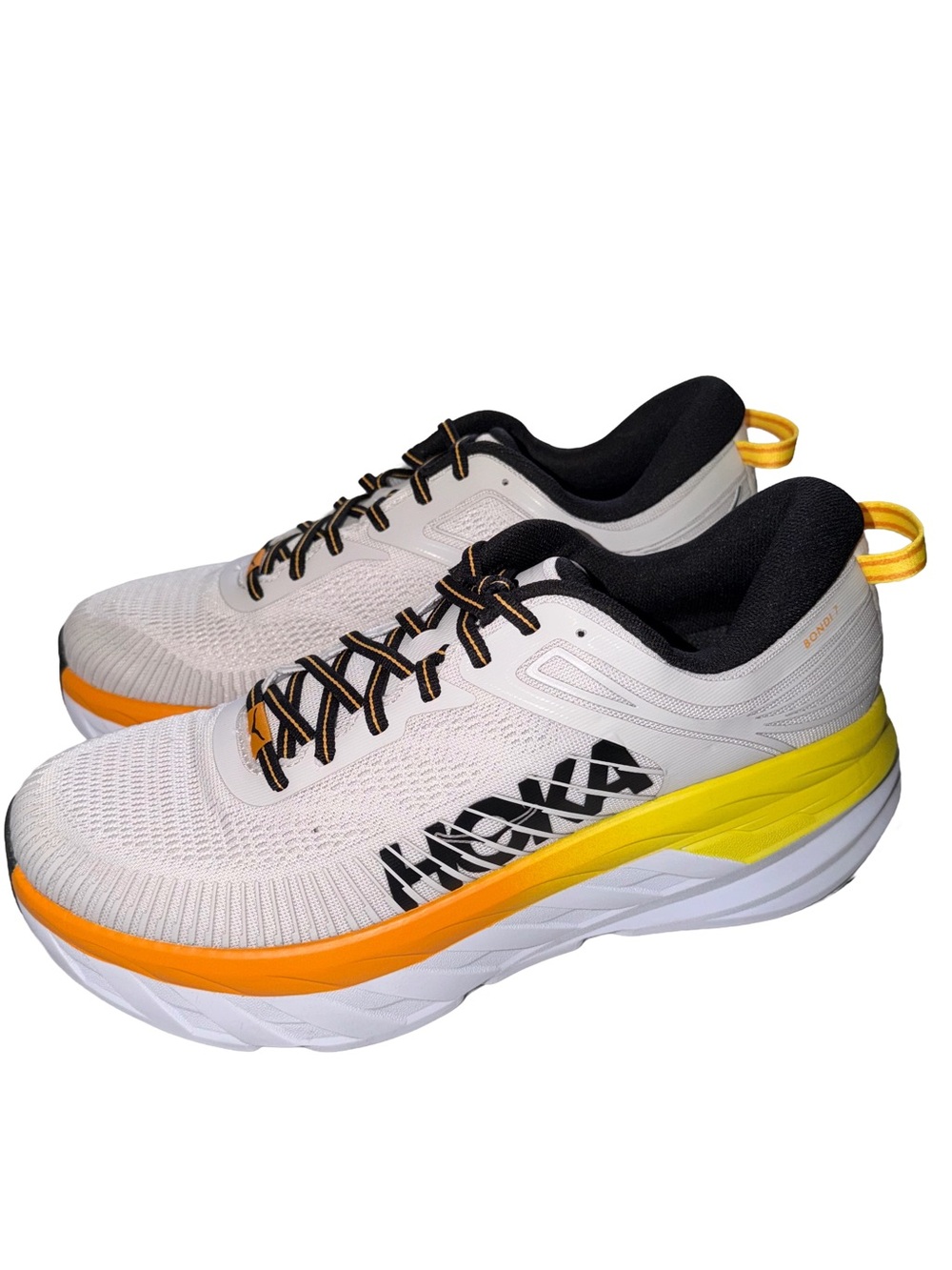 Hoka One One Bondi 7 Running Shoes Nimbus Cloud/Radiant Yellow, Men’s Size 9 NWT